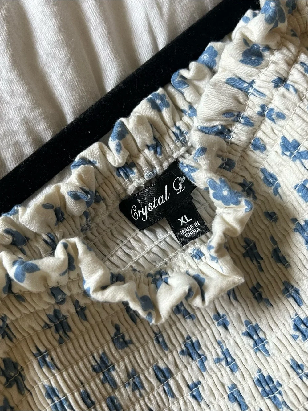 Blue/White 🦋 Floral Tiered Ruffle Cottagecore Maxi Dress - Picture 2 of 4